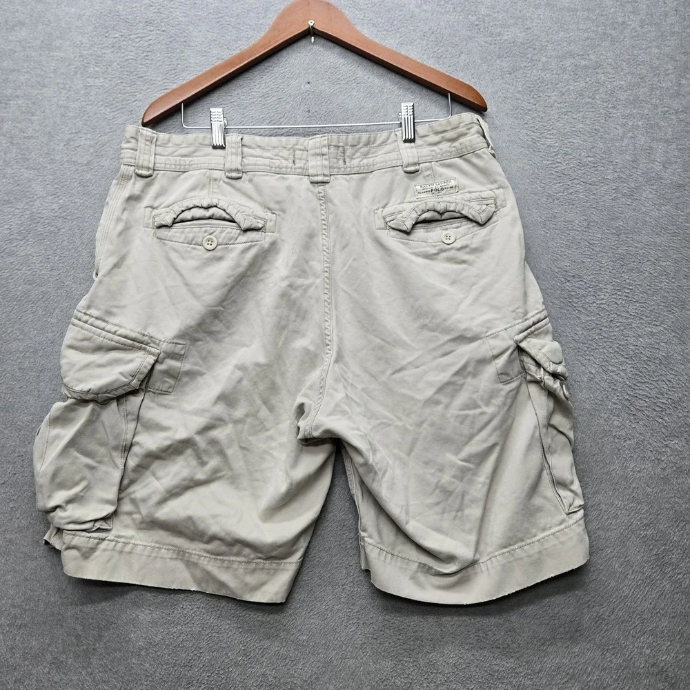VINTAGE Polo Ralph Lauren Men Shorts 36 Beige Cargo Twill Utility